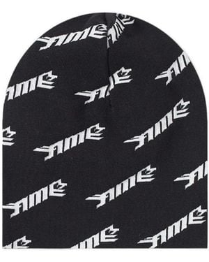 Ambush Fine Ribbed Logo-Print Beanie Hat - Black