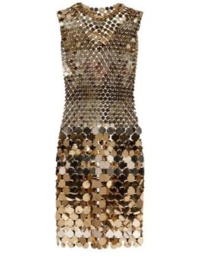 Rabanne Sparkle Discs Minidress - Natural