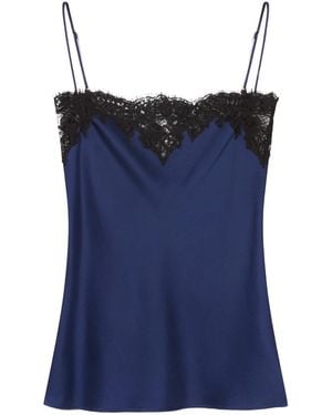 Stella McCartney Lace-Trim Satin Top - Blue