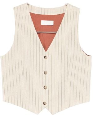 Circolo 1901 Pinstripe Buttoned Waistcoat - White