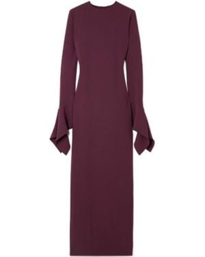 Solace London Elegant Deep Long Dress - Purple