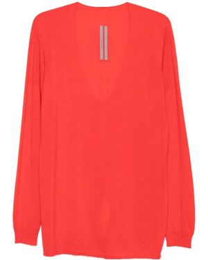 Rick Owens Extreme V-Neck Jumper - Red