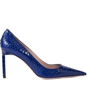 Tom Ford Snake-Effect Leather Pumps - Blue