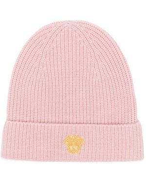 Versace Cuffed Wool Hat - Pink