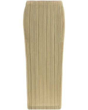 Pleats Please Issey Miyake Thicker Bottoms 1 Pleated Midi Skirt - Green
