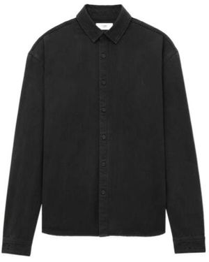 Saint Laurent Cassandre Relaxed-Fit Denim Shirt - Black