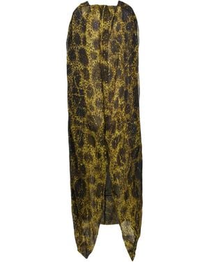 Rick Owens Multicolored Chiffon Shawl Cape - Green