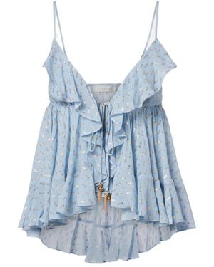 Zimmermann Daylight Ruffled Top - Blue