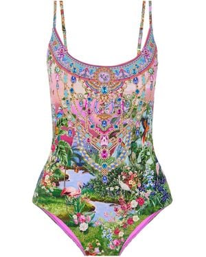 CAMILLA Thin Strap One-Piece Swimsuit - Multicolour