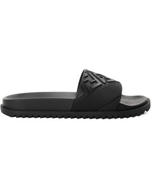 Fendi Solid Color Slippers - Black