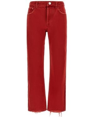 Isabel Marant Daya Logo Patch Cropped Jeans - Red