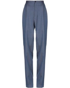 Maison Margiela Minimalist Solidcolor Wool Trousers - Blue