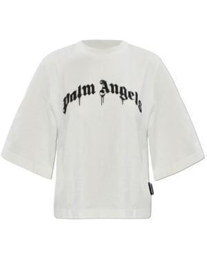 Palm Angels Curved Logo Boxy T-Shirt - White