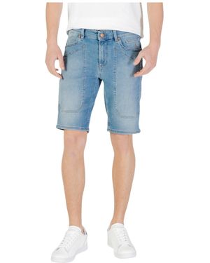 Jeckerson Denim Shorts With Belt Loops - Blue