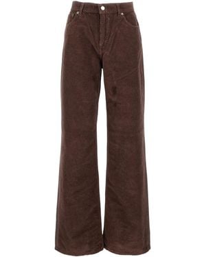 Haikure Logo Patch Straight-Leg Pants - Brown