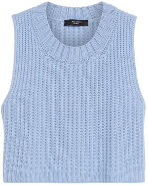 Weekend by Maxmara Rib Knitted Wool Jumper - Blue
