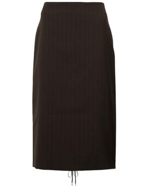 Jean Paul Gaultier X Lotta Volkova Lace-Up Wool Pencil Skirt - Black