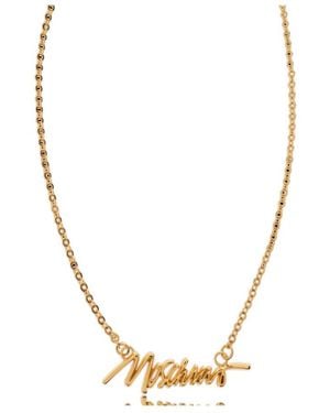Moschino Logo Necklace - Metallic