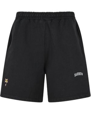 Barrow Logo Printed Bermuda Shorts - Black