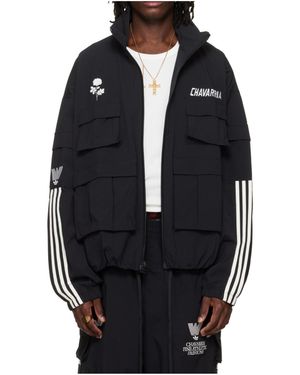 Willy Chavarria X Adidas Originals Collaboration Stand Collar Casual Jacket - Black
