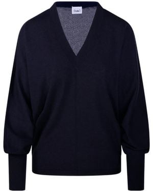 Nude V-Neck Jumper - Blue