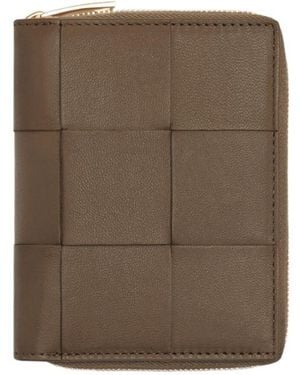 Bottega Veneta Small Cassette Compact Zip Around Wallet - Brown