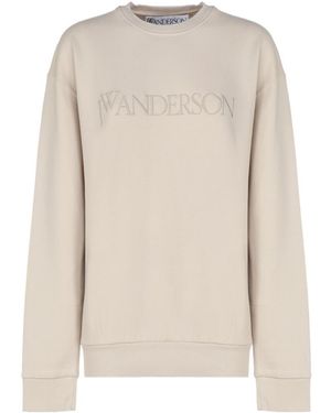 JW Anderson Jw Anderson Logo Embroidered Crewneck Sweatshirt - Natural