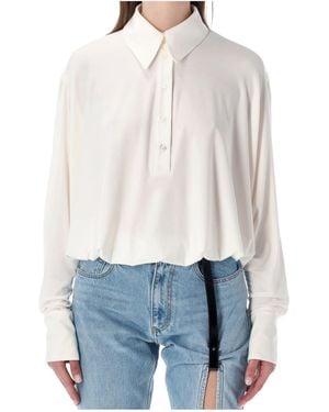 Coperni Draped Boxy Bodysuit - White