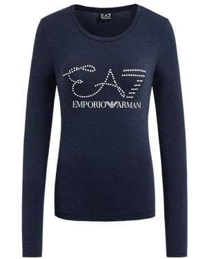 EA7 Crystal Set Long-Sleeved T-Shirt - Blue