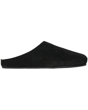 The Row Hugo Suede Slippers - Black