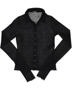 Ann Demeulemeester Slim-Fit Wool Shirt - Black