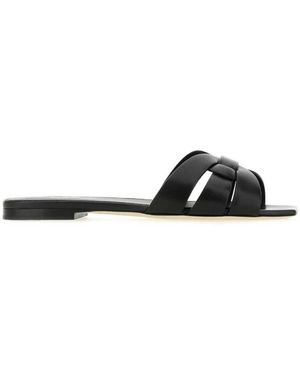 Saint Laurent Flat Sandals - Black