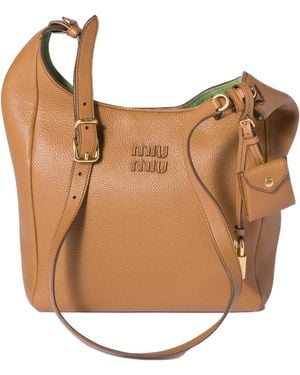 Miu Miu Leather Bucket Bag - White