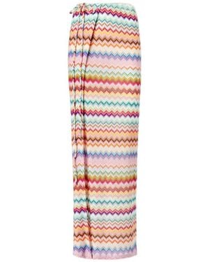Missoni Long Pareo Skirt - White