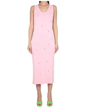 Barrow Chic Viscose Midi Dress - Pink
