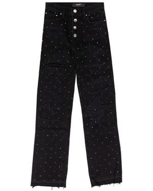 Amiri Pierced Detail Jeans - Black