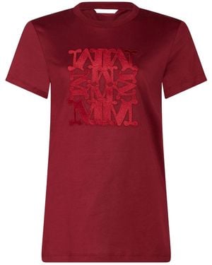 Max Mara Plain Color T-Shirts - Red