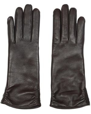 Giorgio Armani Leather Gloves - Black