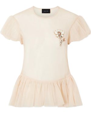Simone Rocha Top With Ruffles - White