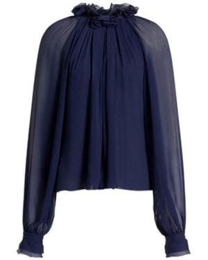 Alberta Ferretti Creponne Acetate Blouse - Blue