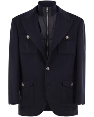 Brunello Cucinelli Long-Sleeve Casual Jacket - Blue