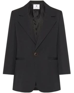 Marine Serre Twill Boxy Blazer - Black
