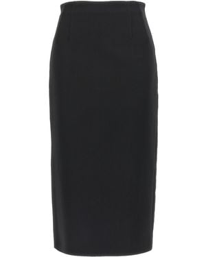 Max Mara Slit-Detailed Skirt - Black