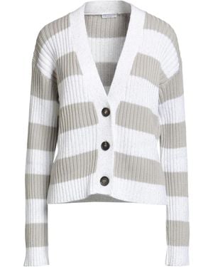 Brunello Cucinelli Striped Knit Jumper - White