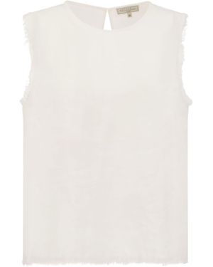 Antonelli Linen Sleeveless Jumper - White