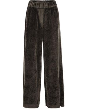 Peserico Wide-Leg Corduroy Trousers - Black