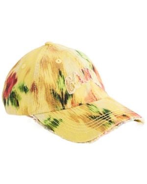 Ganni Patterned Hat - Yellow