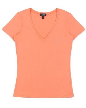 Armani Jeans V-Neck Short-Sleeved T-Shirt - Orange