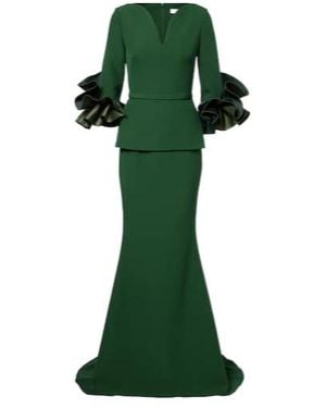Safiyaa Clemenza Crepe Gown - Green