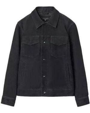 Rag & Bone Suede Trucker Jacket - Black